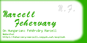 marcell fehervary business card